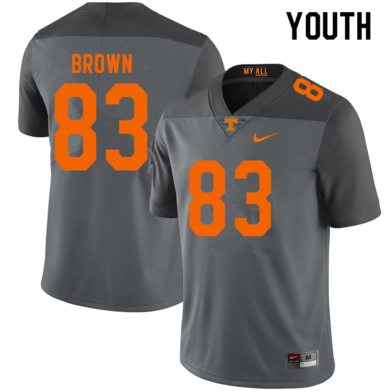 Youth #83 Sean Brown Tennessee Volunteers College Football Jerseys Sale-Gray